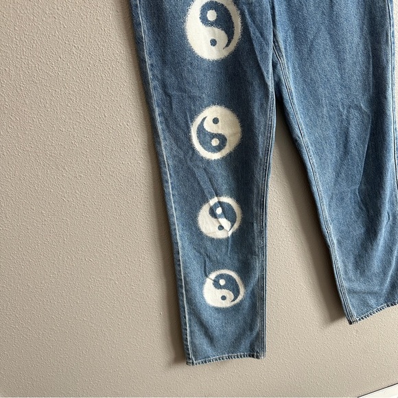 Pacsun 90s Boyfriend Yin Yang Blue Jeans 27 - Picture 2 of 10